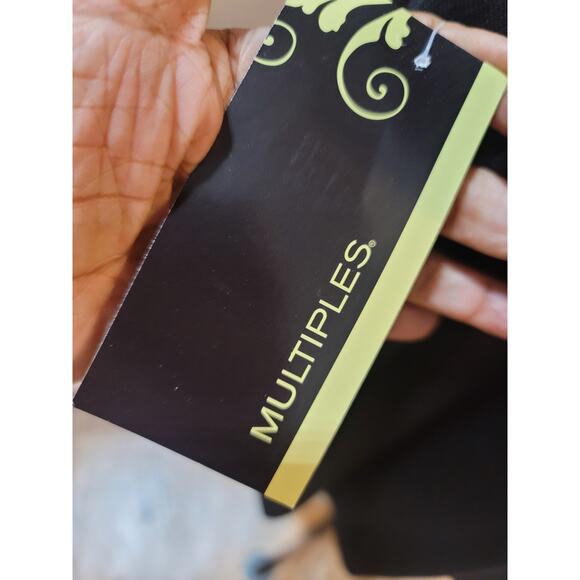 Multiples Sweater Women's Large Black Cowl Neck Long Sleeve Ruffle Hem Stretch - Picture 10 of 13